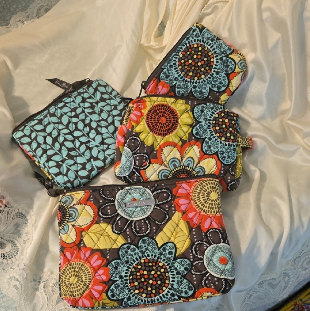 Vera Bradley Floral Cosmetic Bag Set
